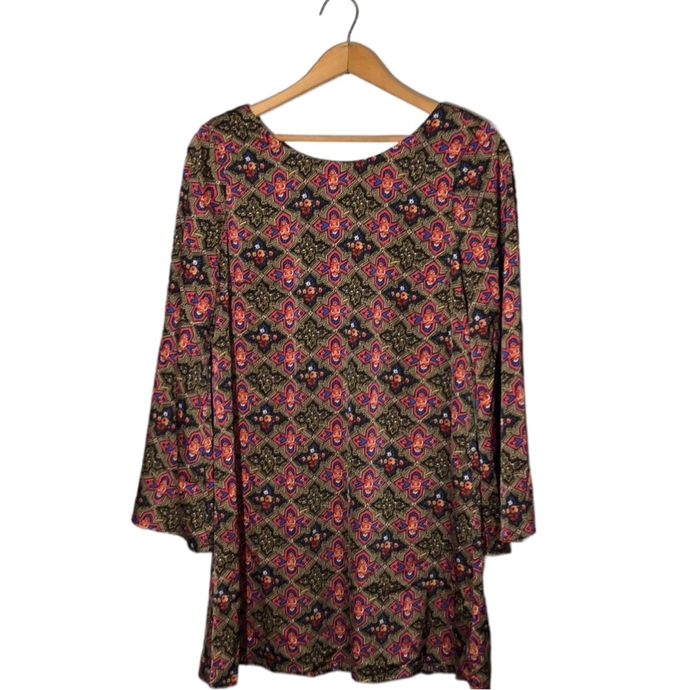 MODCLOTH | NEW Victorian Holiday Groove Geometric Print Shift Dress size Medium - Picture 2 of 13
